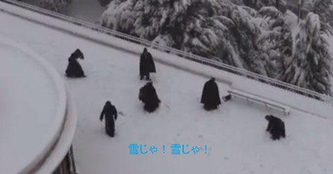 monks-snowball-fight02